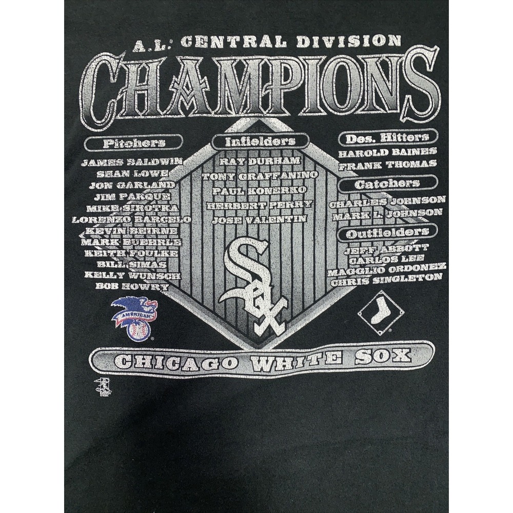 Vintage Chicago White Sox Shirt Mens Large Black Champions MLB Baseball 2000 Y2K